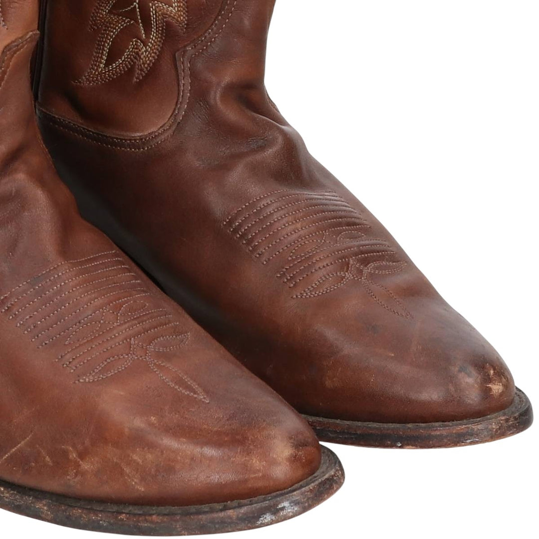 Tony Lama all-over print western boots, size 9 1/2D Men's 27.0cm genuine leather brown type Vintage Second Hand