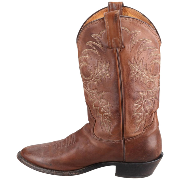 Tony Lama all-over print western boots, size 9 1/2D Men's 27.0cm genuine leather brown type Vintage Second Hand