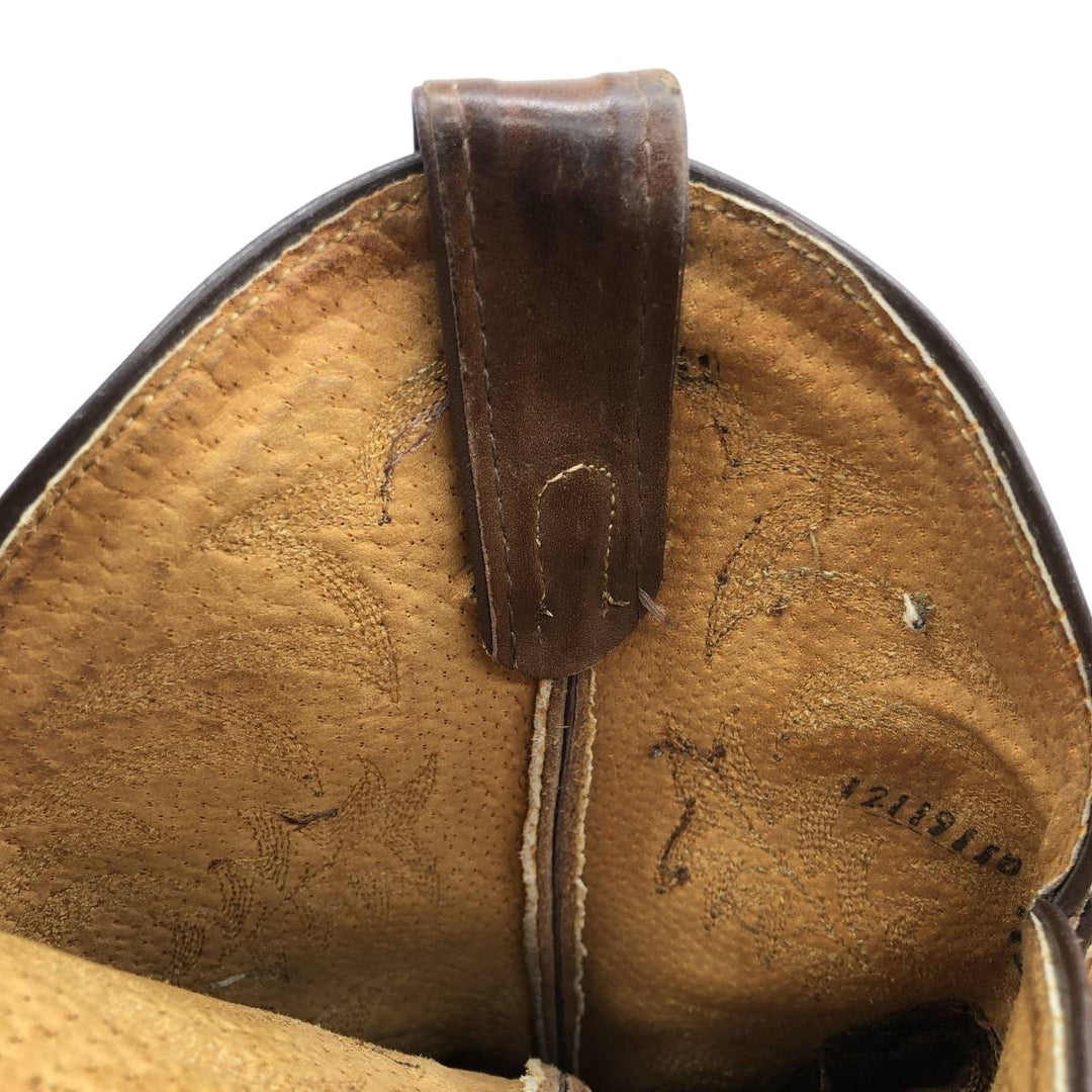 Tony Lama all-over print western boots, size 9 1/2D Men's 27.0cm genuine leather brown type Vintage Second Hand