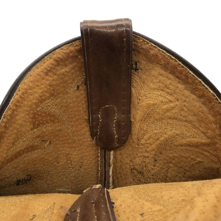 Tony Lama all-over print western boots, size 9 1/2D Men's 27.0cm genuine leather brown type Vintage Second Hand