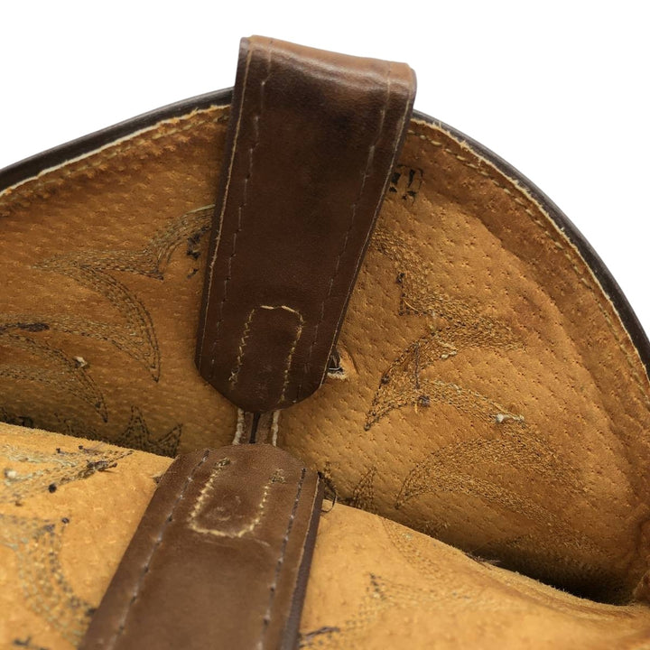 Tony Lama all-over print western boots, size 9 1/2D Men's 27.0cm genuine leather brown type Vintage Second Hand