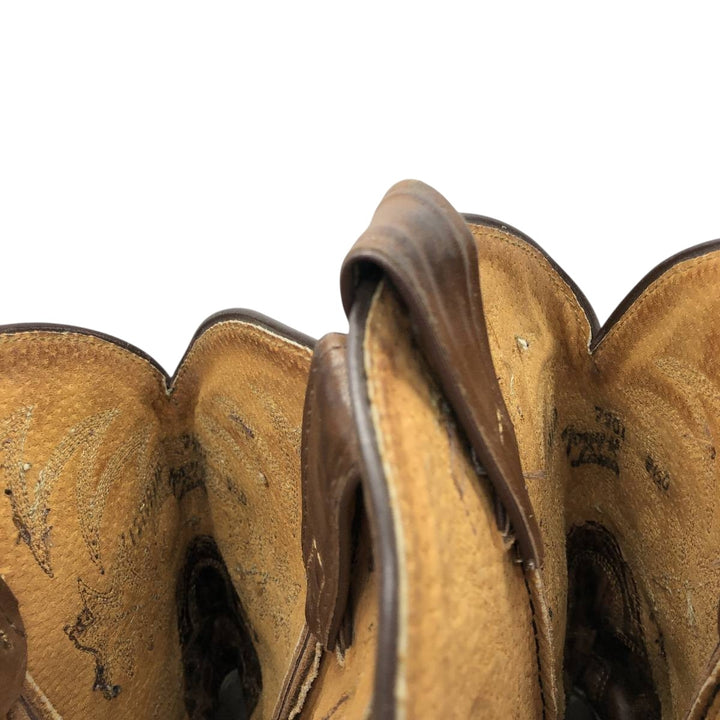 Tony Lama all-over print western boots, size 9 1/2D Men's 27.0cm genuine leather brown type Vintage Second Hand