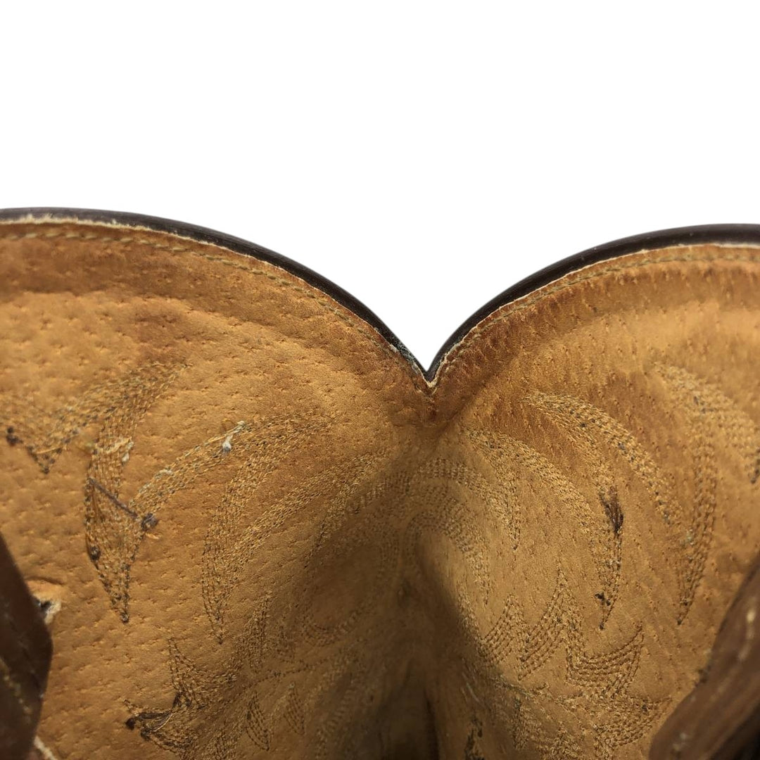 Tony Lama all-over print western boots, size 9 1/2D Men's 27.0cm genuine leather brown type Vintage Second Hand