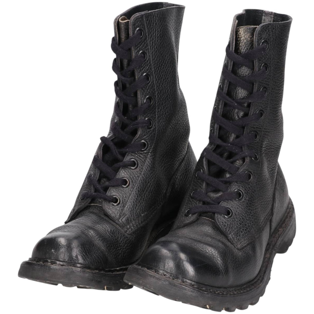 90s Vintage Military Army Boots, Size 43, Men's, 10.6" (equivalent) /saa014434 Men's 27.0cm genuine leather black type Vintage Second Hand