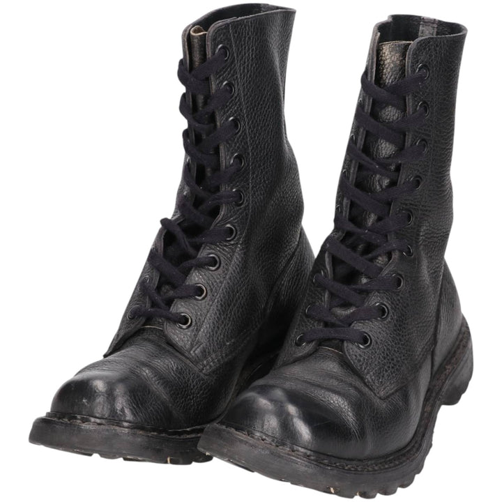 90s Vintage Military Army Boots, Size 43, Men's, 10.6" (equivalent) /saa014434 Men's 27.0cm genuine leather black type Vintage Second Hand