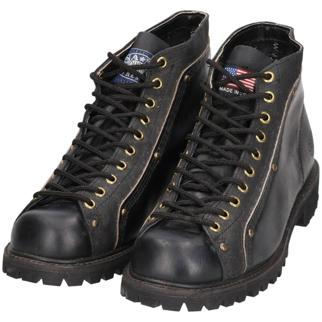 NANA INDUSTRIAL STRENGTH Steel Toe Monkey Boots, Made in USA, Size 9 Men's 27.0cm genuine leather black type Vintage Second Hand