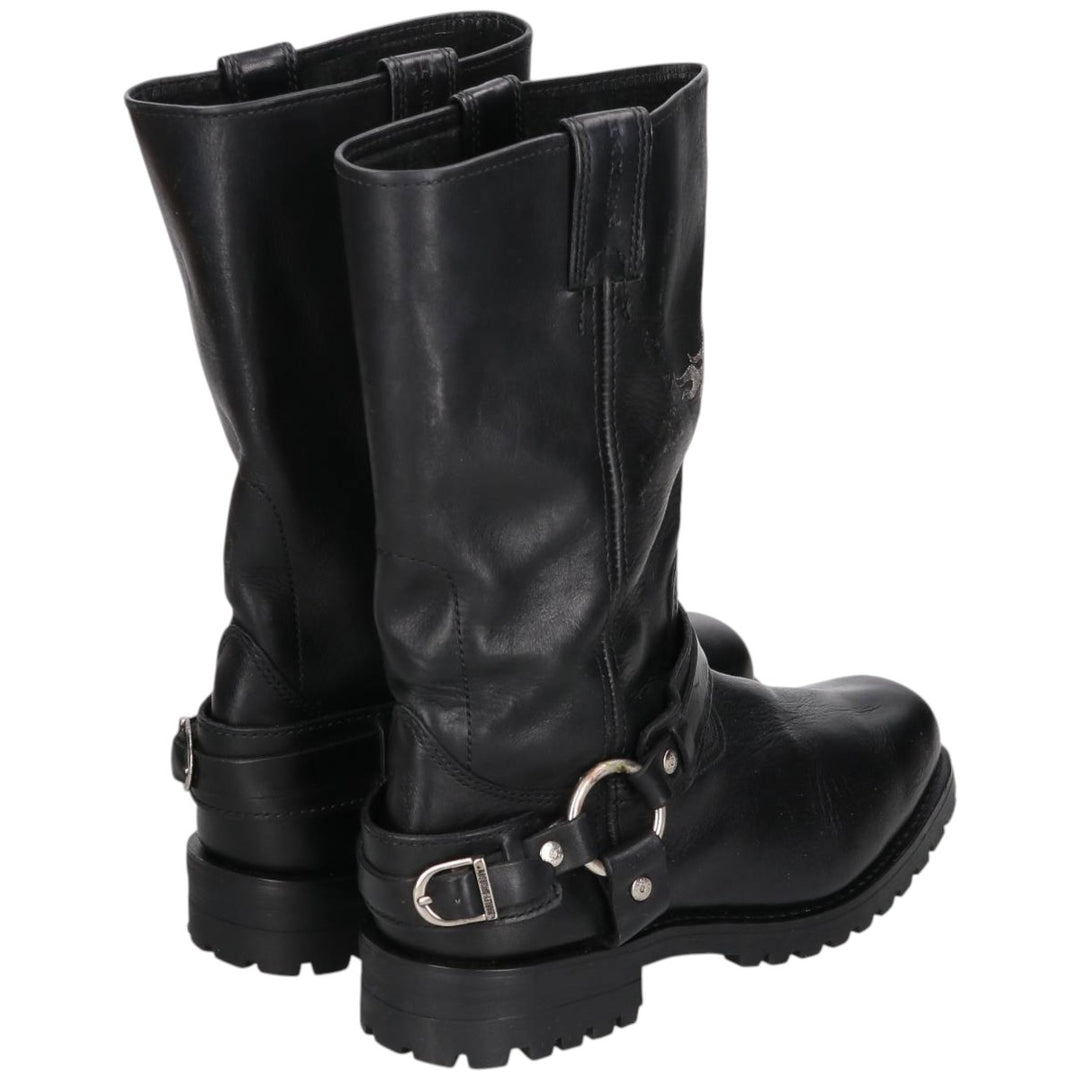 Harley-Davidson Men's Square Toe Ring Boots, Size 10.6" (saa014439) Men's 27.0cm genuine leather black type Vintage Second Hand
