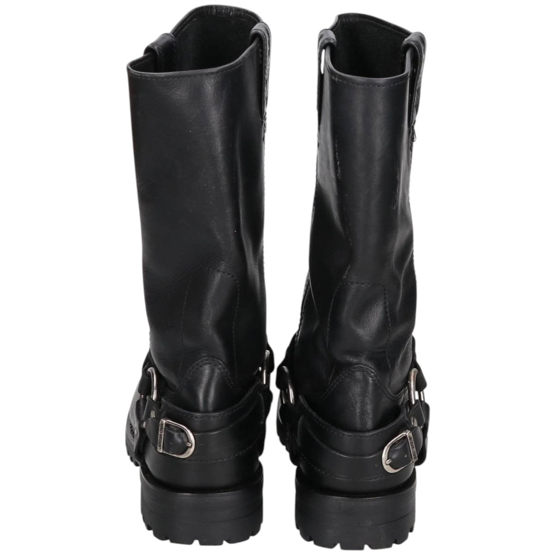 Harley-Davidson Men's Square Toe Ring Boots, Size 10.6" (saa014439) Men's 27.0cm genuine leather black type Vintage Second Hand