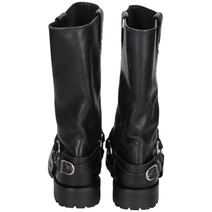 Harley-Davidson Men's Square Toe Ring Boots, Size 10.6" (saa014439) Men's 27.0cm genuine leather black type Vintage Second Hand