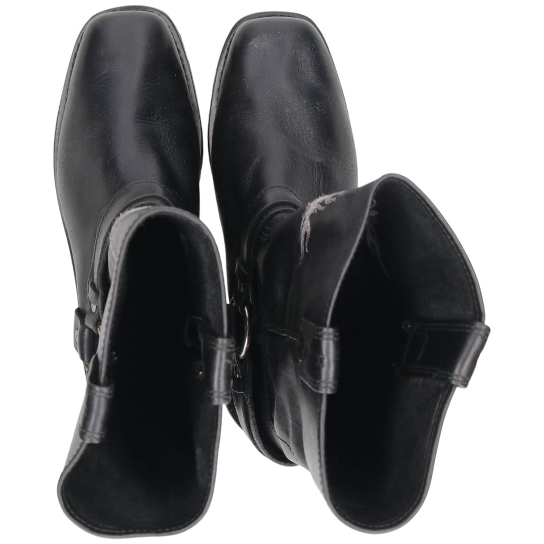 Harley-Davidson Men's Square Toe Ring Boots, Size 10.6" (saa014439) Men's 27.0cm genuine leather black type Vintage Second Hand