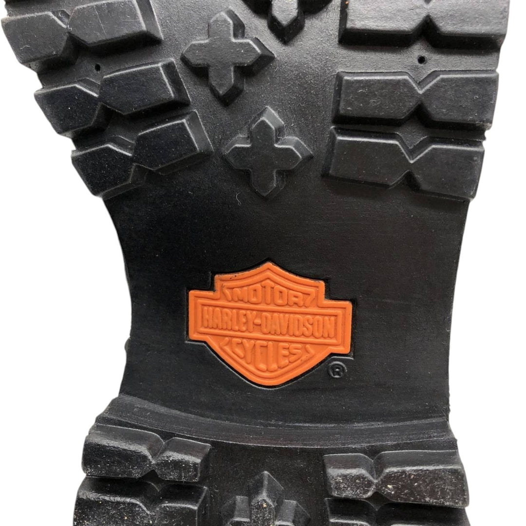 Harley-Davidson Men's Square Toe Ring Boots, Size 10.6" (saa014439) Men's 27.0cm genuine leather black type Vintage Second Hand