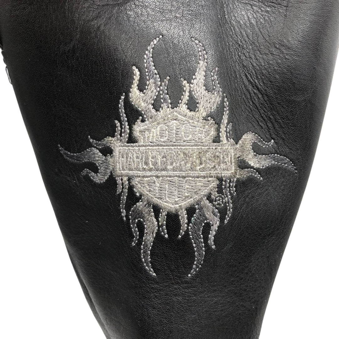 Harley-Davidson Men's Square Toe Ring Boots, Size 10.6" (saa014439) Men's 27.0cm genuine leather black type Vintage Second Hand