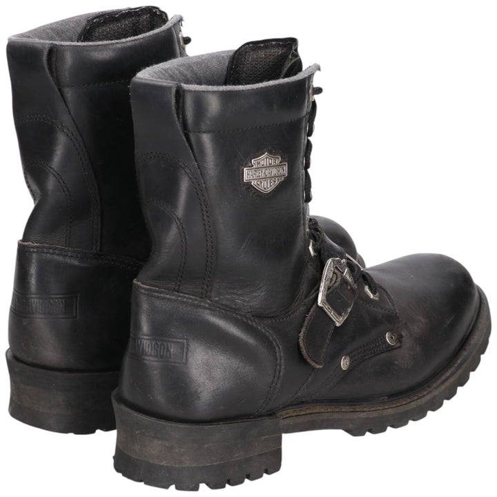 Harley-Davidson Belted Motorcycle Boots, Size 10 1/2 Men's 28.5cm genuine leather black type Vintage Second Hand
