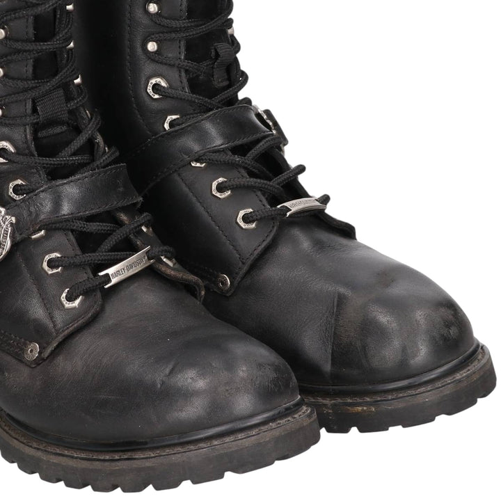 Harley-Davidson Belted Motorcycle Boots, Size 10 1/2 Men's 28.5cm genuine leather black type Vintage Second Hand