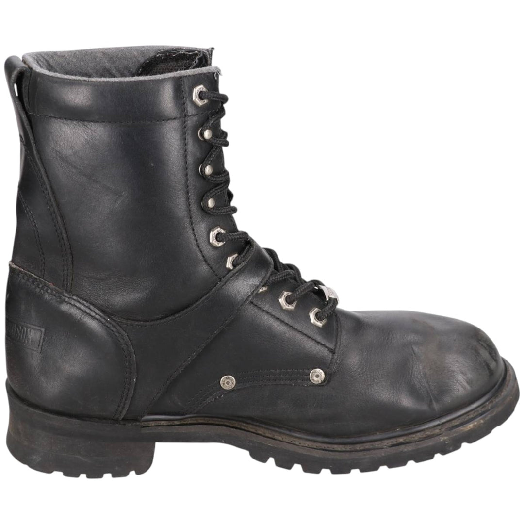 Harley-Davidson Belted Motorcycle Boots, Size 10 1/2 Men's 28.5cm genuine leather black type Vintage Second Hand