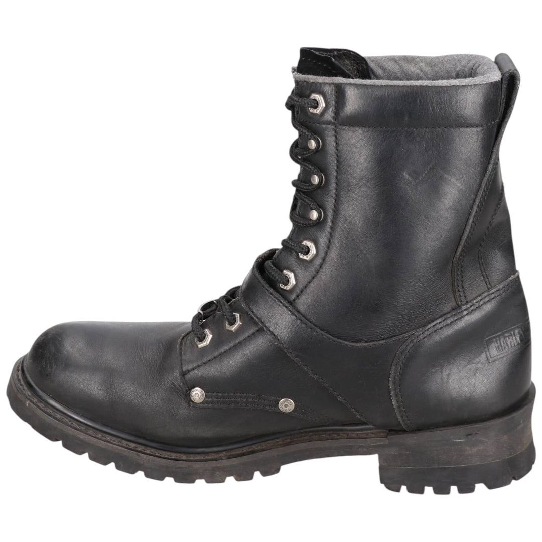 Harley-Davidson Belted Motorcycle Boots, Size 10 1/2 Men's 28.5cm genuine leather black type Vintage Second Hand