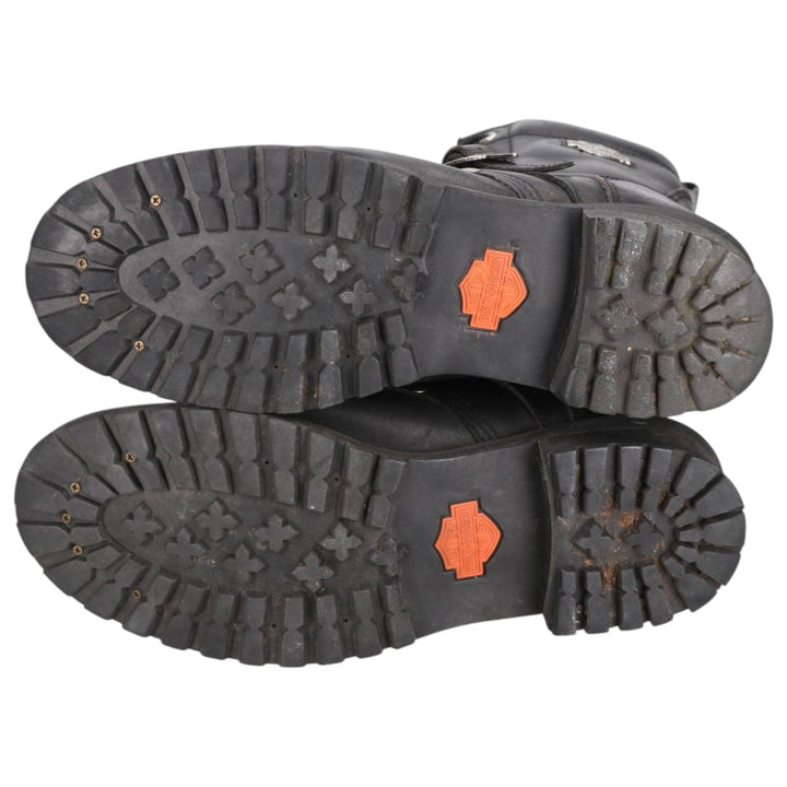 Harley-Davidson Belted Motorcycle Boots, Size 10 1/2 Men's 28.5cm genuine leather black type Vintage Second Hand