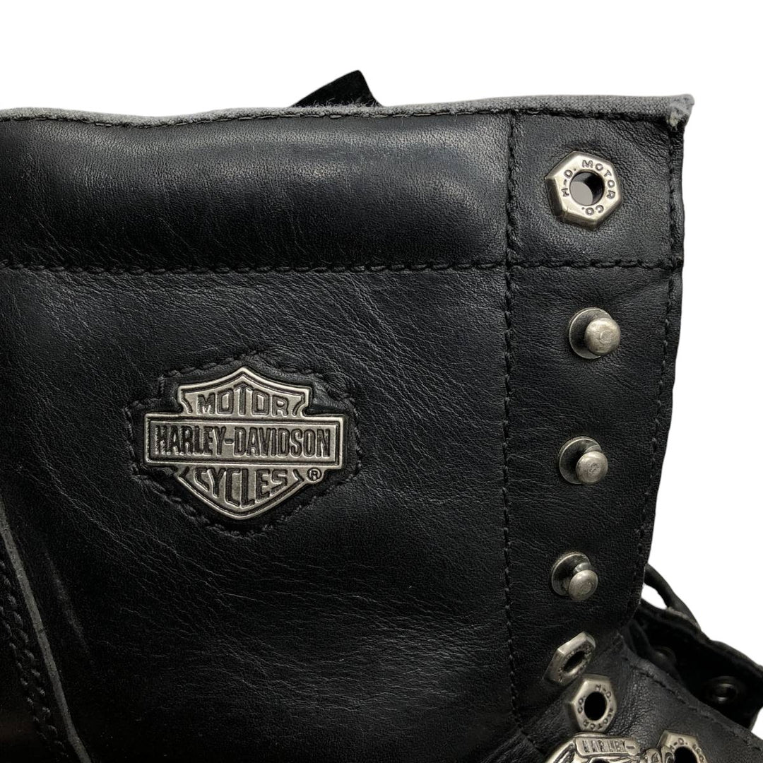 Harley-Davidson Belted Motorcycle Boots, Size 10 1/2 Men's 28.5cm genuine leather black type Vintage Second Hand
