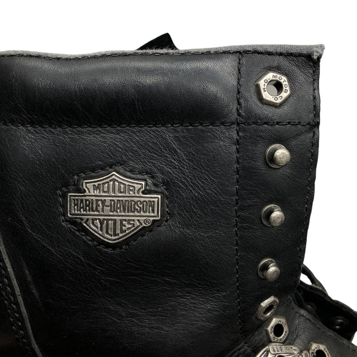 Harley-Davidson Belted Motorcycle Boots, Size 10 1/2 Men's 28.5cm genuine leather black type Vintage Second Hand