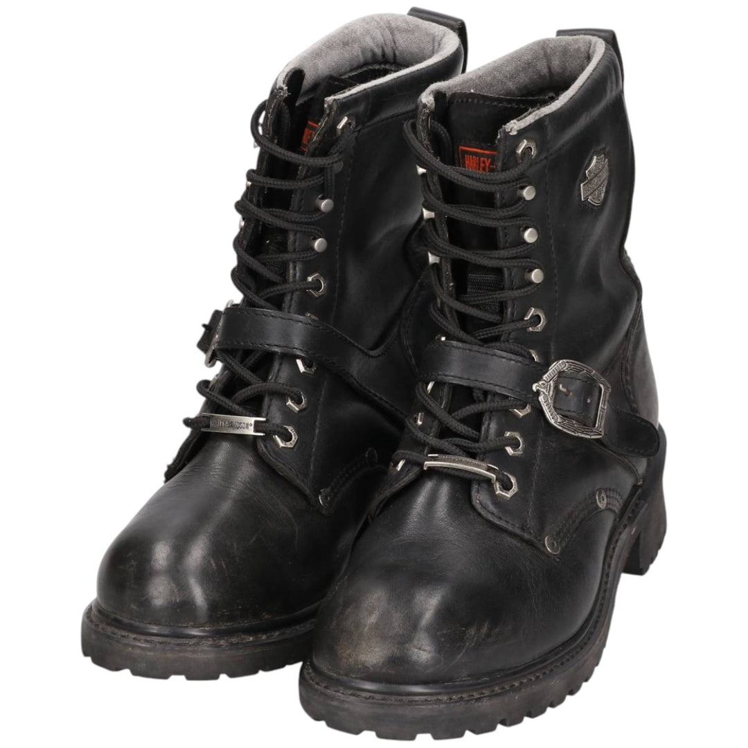 Harley-Davidson Men's Belted Motorcycle Boots, Size 9 (10.6") /saa014448 Men's 27.0cm genuine leather black type Vintage Second Hand