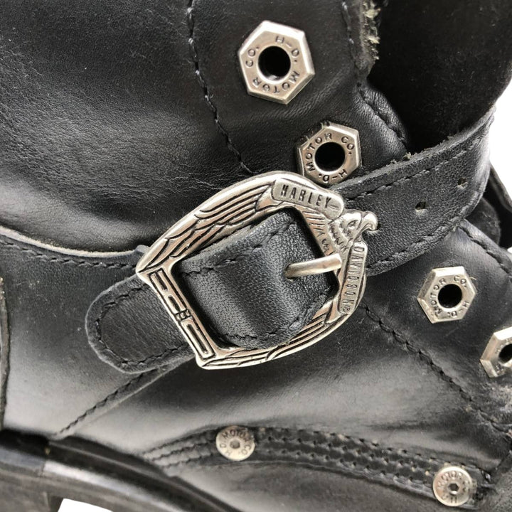 Harley-Davidson Men's Belted Motorcycle Boots, Size 9 (10.6") /saa014448 Men's 27.0cm genuine leather black type Vintage Second Hand