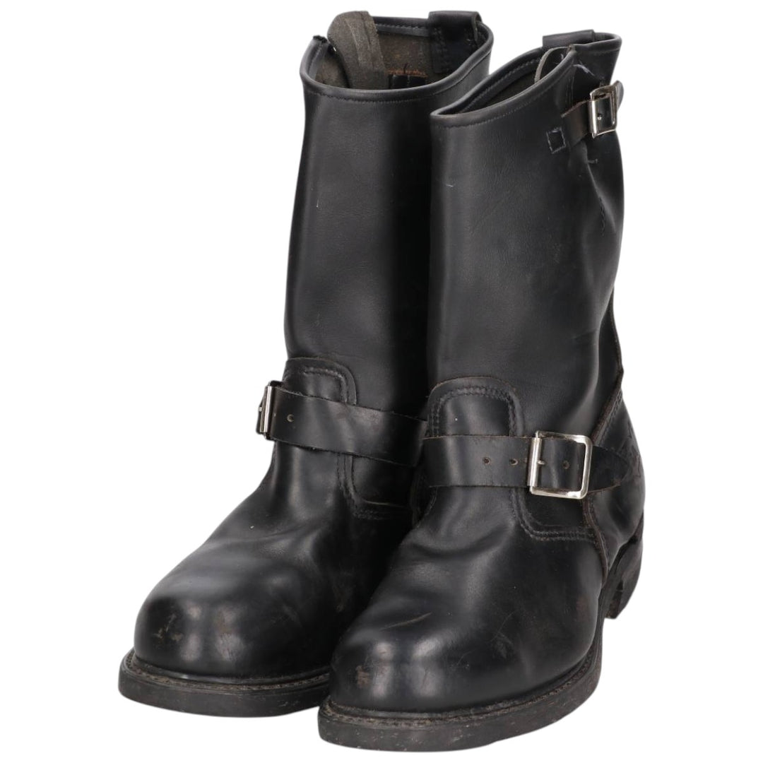 Steel Toe Engineer Boots, Made in USA, Size 8, Men's, 10.2" (equivalent) /saa014450 Men's 26.0cm genuine leather black type Vintage Second Hand