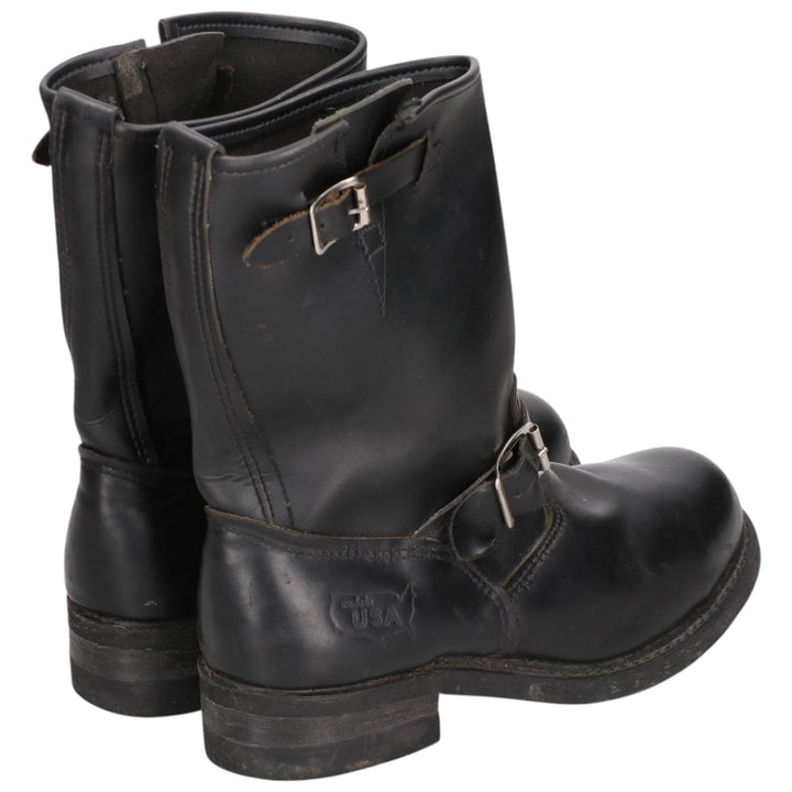 Steel Toe Engineer Boots, Made in USA, Size 8, Men's, 10.2" (equivalent) /saa014450 Men's 26.0cm genuine leather black type Vintage Second Hand