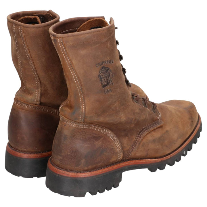 Vintage Chippewa work boots, USA-made, size 9 1/2D, men's size 10.8 inches (saa014454) Men's 27.5cm genuine leather brown type Vintage Second Hand