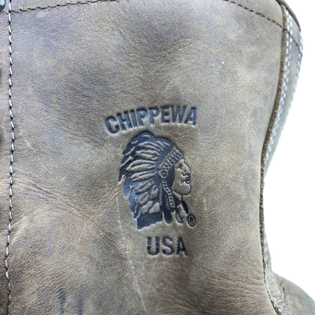 Vintage Chippewa work boots, USA-made, size 9 1/2D, men's size 10.8 inches (saa014454) Men's 27.5cm genuine leather brown type Vintage Second Hand