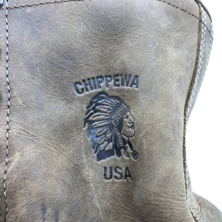 Vintage Chippewa work boots, USA-made, size 9 1/2D, men's size 10.8 inches (saa014454) Men's 27.5cm genuine leather brown type Vintage Second Hand