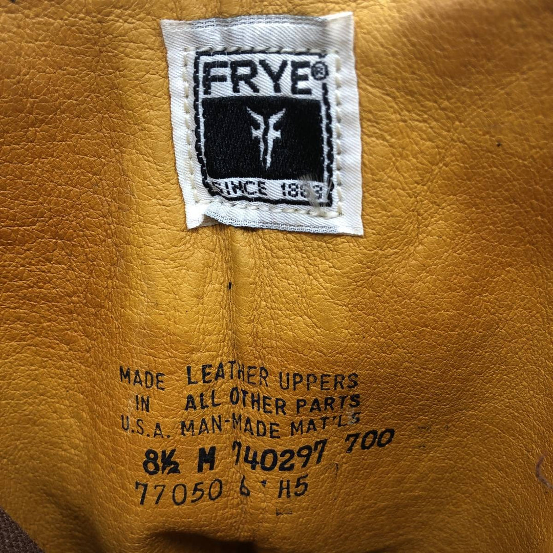 Frye Long Boots, Made in USA, Size 8 1/2 M Men's 26.5cm genuine leather brown type Vintage Second Hand