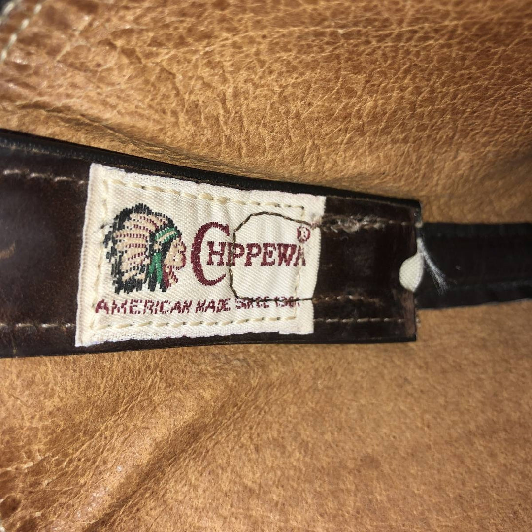 Vintage 1990s Chippewa white tag western boots, USA made, 9D, men's size 10.6" /saa014459 Men's 27.0cm unclear brown type Vintage Second Hand