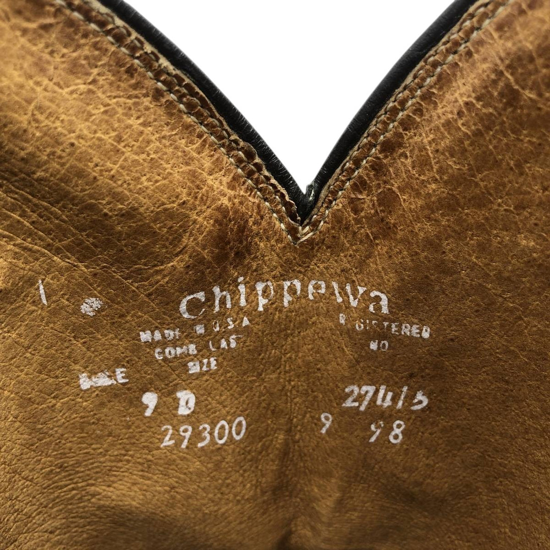 Vintage 1990s Chippewa white tag western boots, USA made, 9D, men's size 10.6" /saa014459 Men's 27.0cm unclear brown type Vintage Second Hand