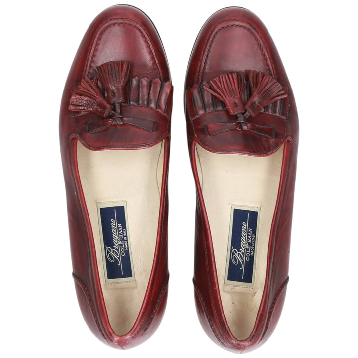 Cole Haan Bragano Quilted Tassel Loafers, Made in Italy, Size 9 Men's 27.0cm unclear burgundy type Vintage Second Hand