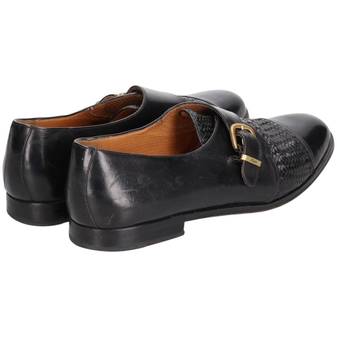 MEZLAN Braided Monk Strap Shoes, Made in Spain, Size 9 Men's 27.0cm unclear black type Vintage Second Hand
