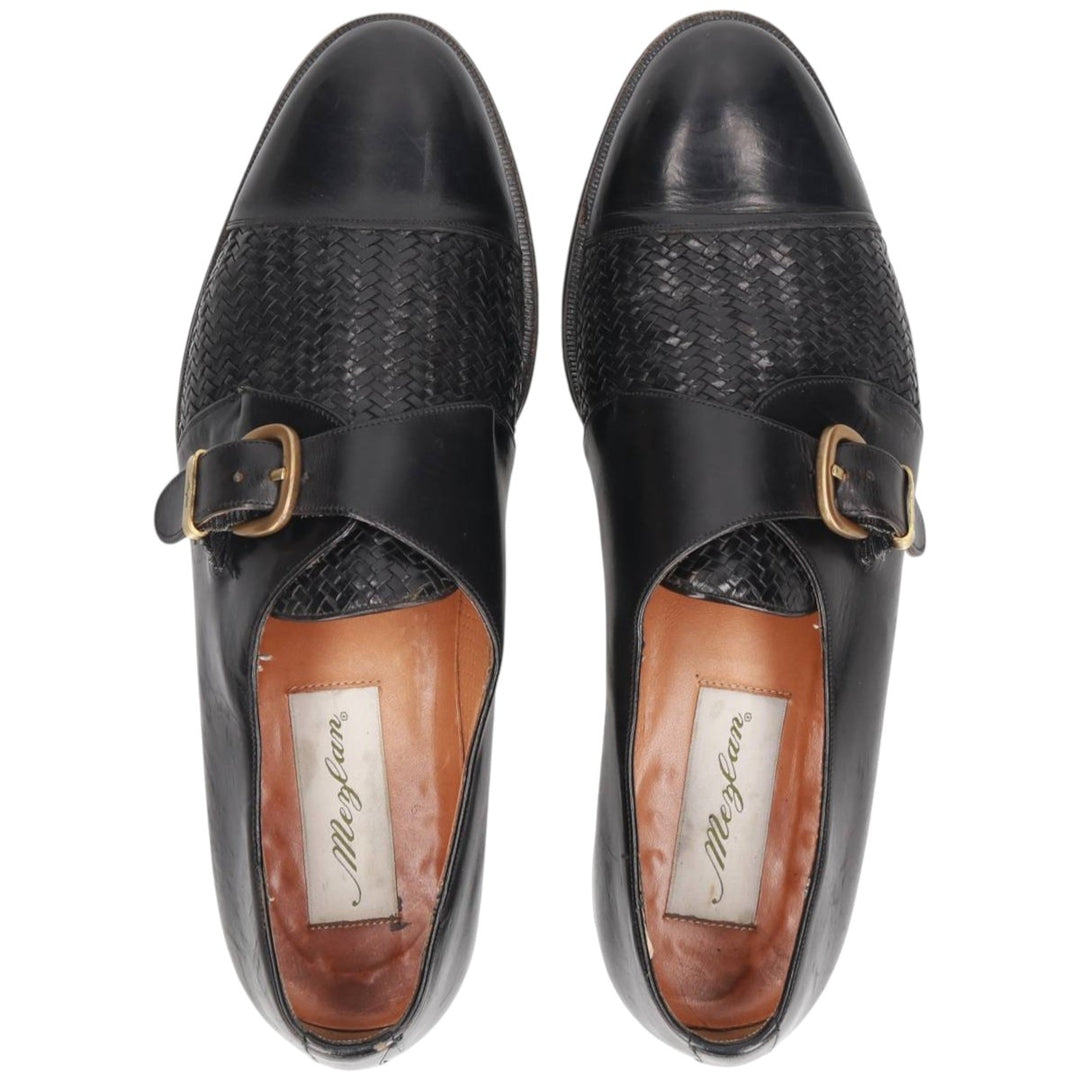 MEZLAN Braided Monk Strap Shoes, Made in Spain, Size 9 Men's 27.0cm unclear black type Vintage Second Hand