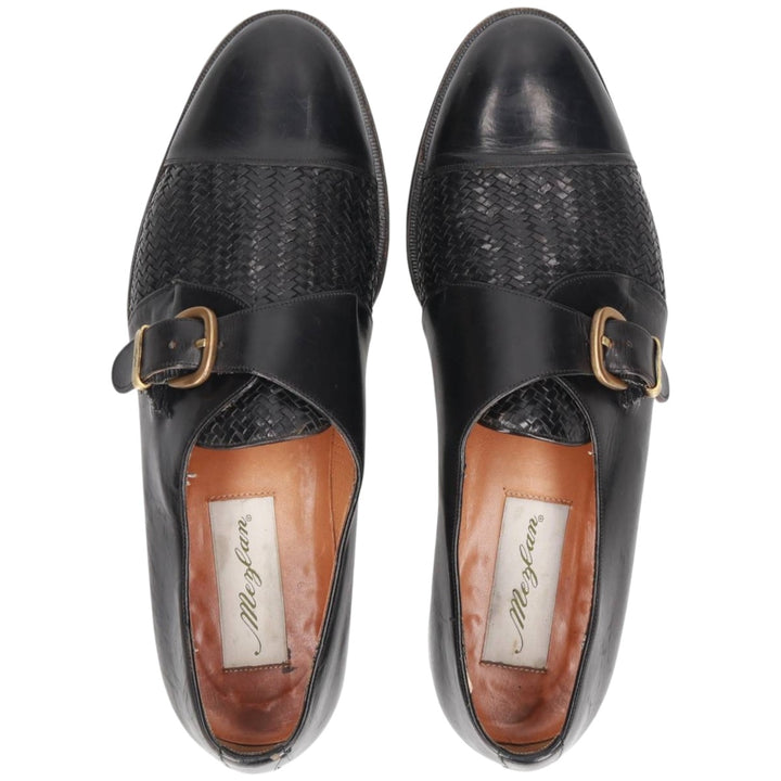 MEZLAN Braided Monk Strap Shoes, Made in Spain, Size 9 Men's 27.0cm unclear black type Vintage Second Hand