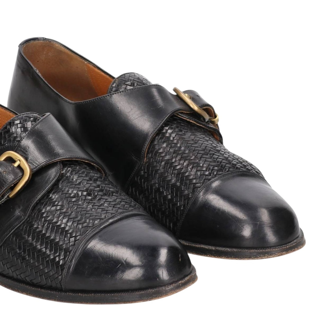 MEZLAN Braided Monk Strap Shoes, Made in Spain, Size 9 Men's 27.0cm unclear black type Vintage Second Hand