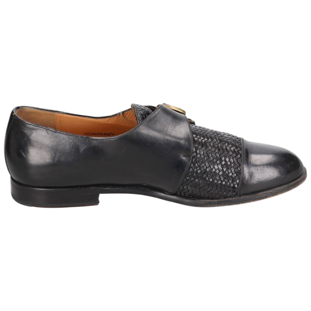 MEZLAN Braided Monk Strap Shoes, Made in Spain, Size 9 Men's 27.0cm unclear black type Vintage Second Hand