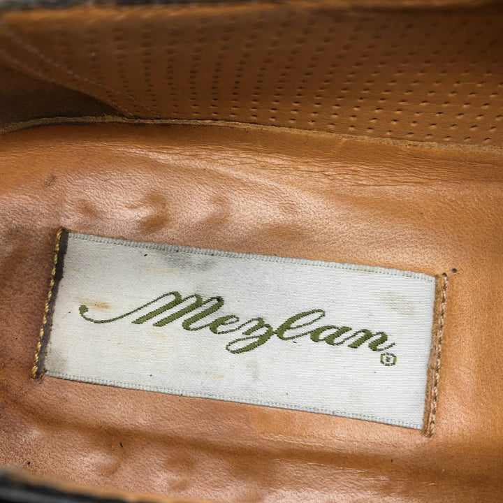 MEZLAN Braided Monk Strap Shoes, Made in Spain, Size 9 Men's 27.0cm unclear black type Vintage Second Hand