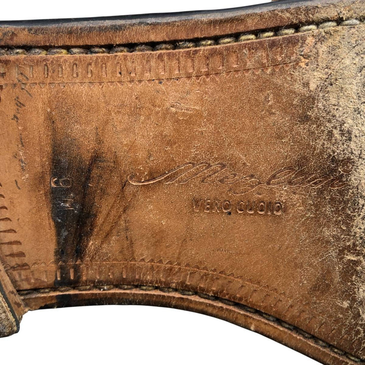 MEZLAN Braided Monk Strap Shoes, Made in Spain, Size 9 Men's 27.0cm unclear black type Vintage Second Hand