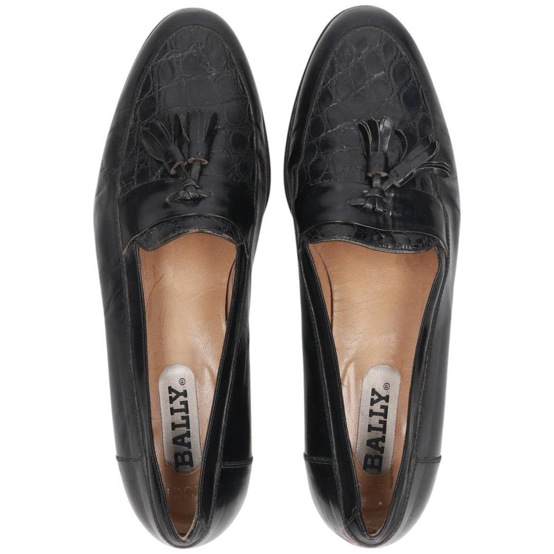Bally Tassel Loafers, Made in Italy, Size 9 1/2 D Men's 28.0cm unclear black type Vintage Second Hand