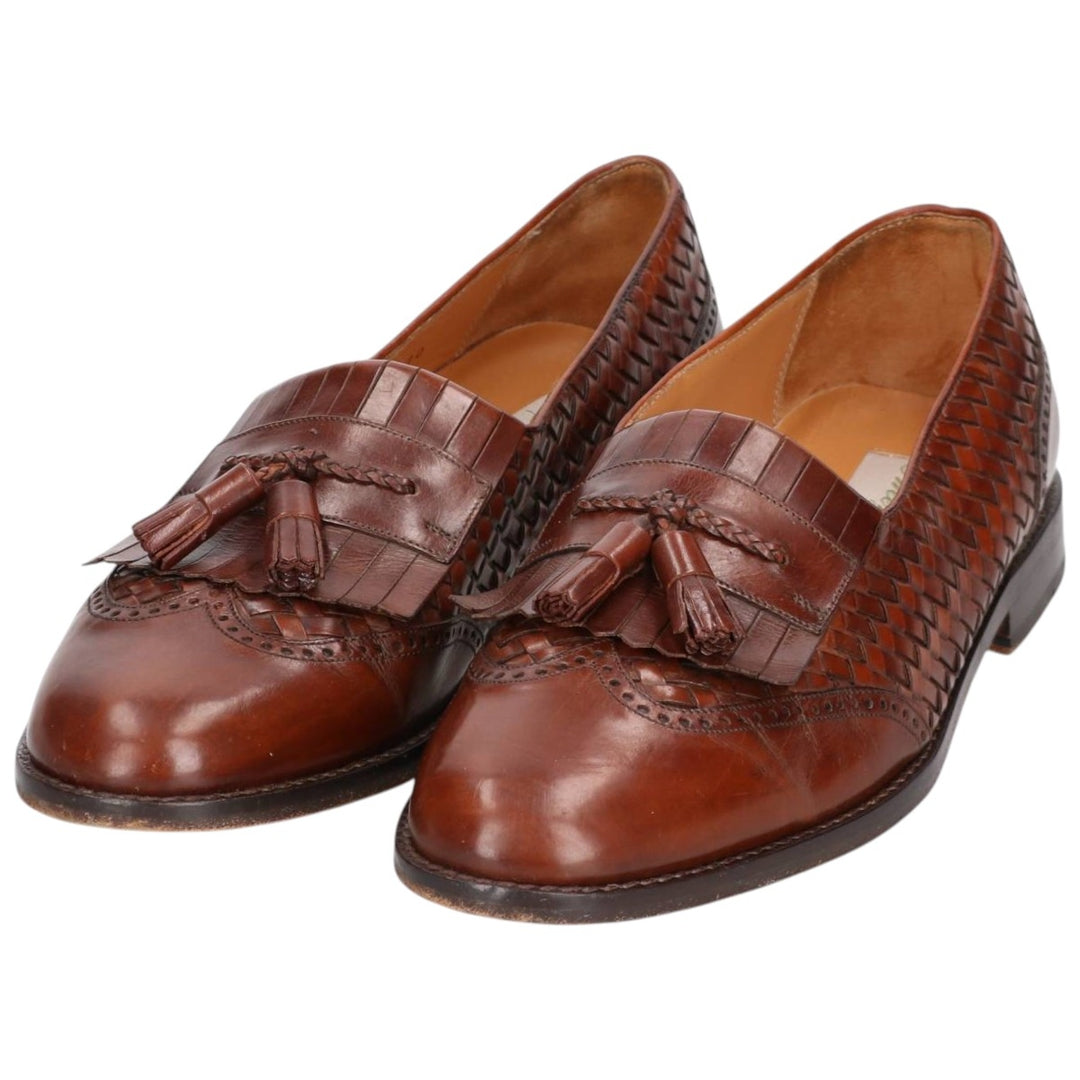 MEZLAN Quilted Wingtip Tassel Loafers, Size 10 (Men's Size 11) /saa014471 Men's 28.0cm genuine leather brown type Vintage Second Hand