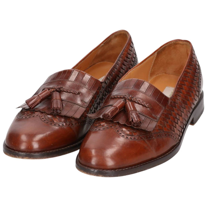 MEZLAN Quilted Wingtip Tassel Loafers, Size 10 (Men's Size 11) /saa014471 Men's 28.0cm genuine leather brown type Vintage Second Hand