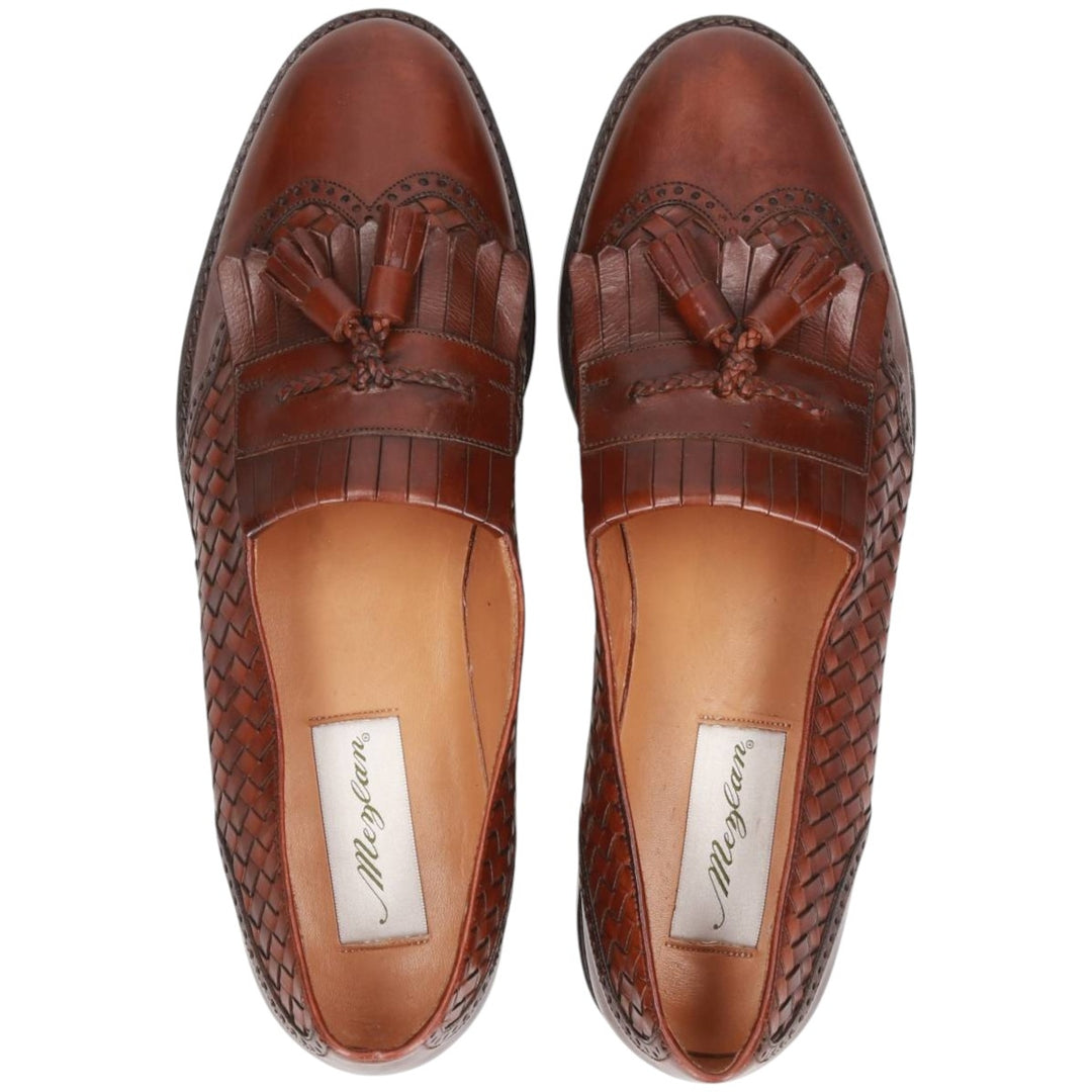 MEZLAN Quilted Wingtip Tassel Loafers, Size 10 (Men's Size 11) /saa014471 Men's 28.0cm genuine leather brown type Vintage Second Hand