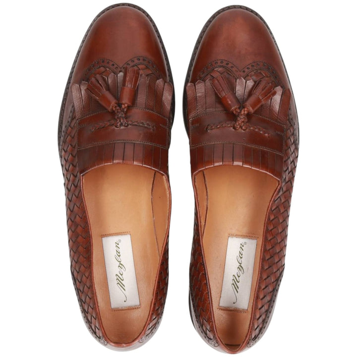 MEZLAN Quilted Wingtip Tassel Loafers, Size 10 (Men's Size 11) /saa014471 Men's 28.0cm genuine leather brown type Vintage Second Hand