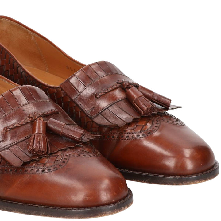 MEZLAN Quilted Wingtip Tassel Loafers, Size 10 (Men's Size 11) /saa014471 Men's 28.0cm genuine leather brown type Vintage Second Hand