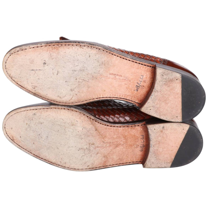 MEZLAN Quilted Wingtip Tassel Loafers, Size 10 (Men's Size 11) /saa014471 Men's 28.0cm genuine leather brown type Vintage Second Hand