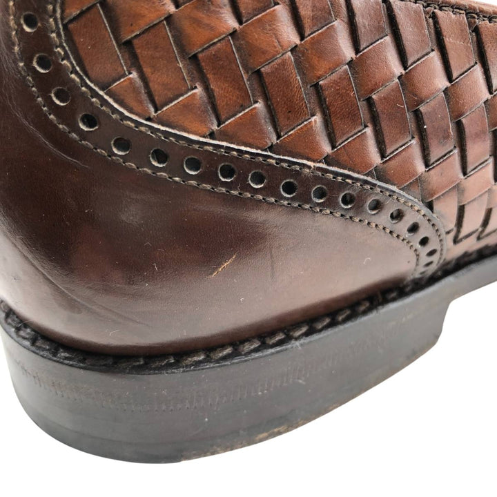 MEZLAN Quilted Wingtip Tassel Loafers, Size 10 (Men's Size 11) /saa014471 Men's 28.0cm genuine leather brown type Vintage Second Hand