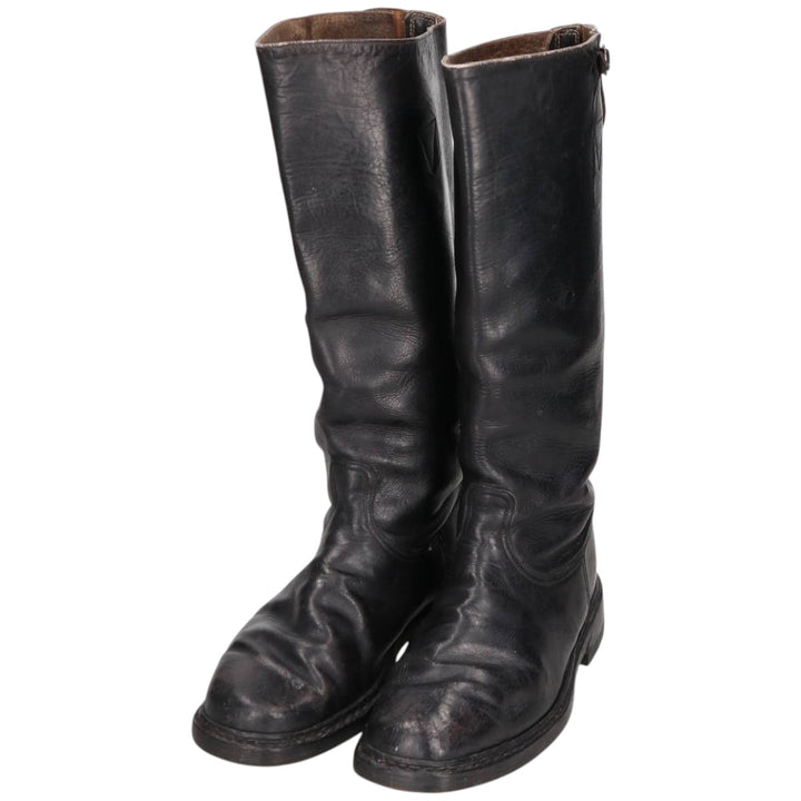 Jockey Riding Boots Men's 25.0cm genuine leather black type Vintage Second Hand